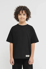 Kids Oversized Falcon Sunset Print T-Shirt - Unisex/Black