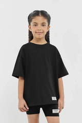 Kids Oversized Falcon Sunset Print T-Shirt - Unisex/Black