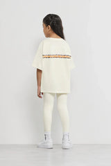 Unisex Kids - Oversized Sticker Print T-Shirt