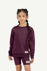 Kids Oversized Sweatshirt - Girls/ Fig