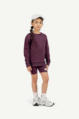 Kids Oversized Sweatshirt - Girls/ Fig