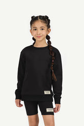 Kids Oversized Sweatshirt - Girls/ Black