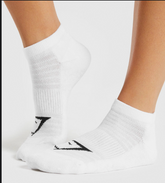 Gym Chark Quarter Socks \ white Box of 3