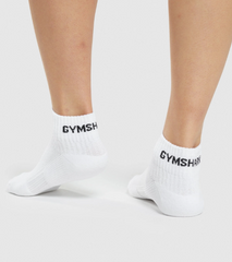 Gym Chark Quarter Socks \ white Box of 3