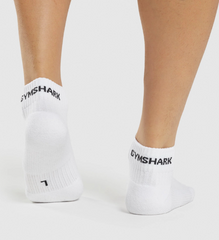 Gym Chark Quarter Socks \ white Box of 3