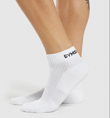 Gym Chark Quarter Socks \ white Box of 3