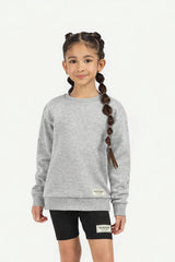 Kids Oversized Sweatshirt - Girls/ Grey Marl