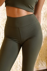 Flared Leggings- Khaki