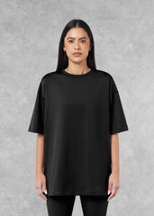 Oversized Tonal Back Print T- Shirt - Black