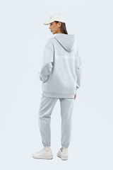 Oversized Tonal Back Print Hoodie - Cloud