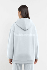 Oversized Tonal Back Print Hoodie - Cloud