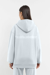 Oversized Tonal Back Print Hoodie - Cloud