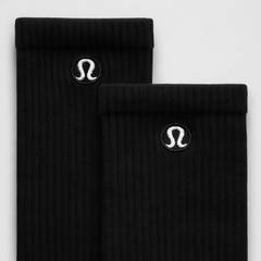 Unisex Daily Essential Crew Socks- Black