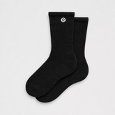 Unisex Daily Essential Crew Socks- Black
