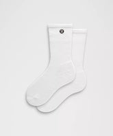 Unisex Daily Essential Crew Socks- white