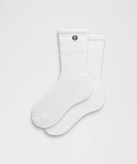 Unisex Daily Essential Crew Socks - White