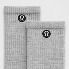 Unisex Daily Essential Crew Socks- Gray