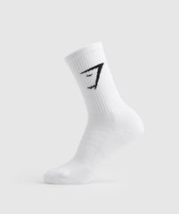 Unisex Gymshark Crew Socks- White