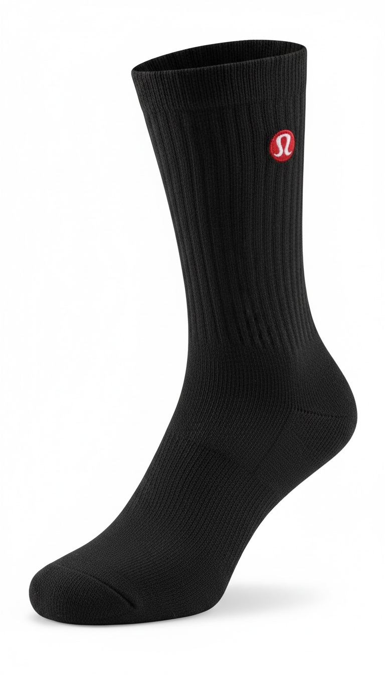 Unisex Daily Essential Crew Socks - Black