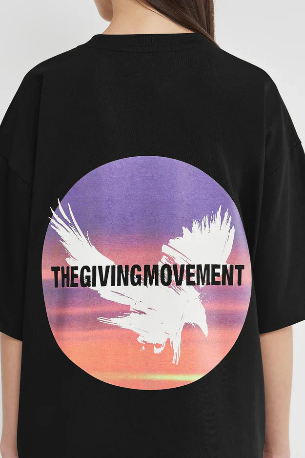 Oversized Falcon Sunset Print T-Shirt - Unisex