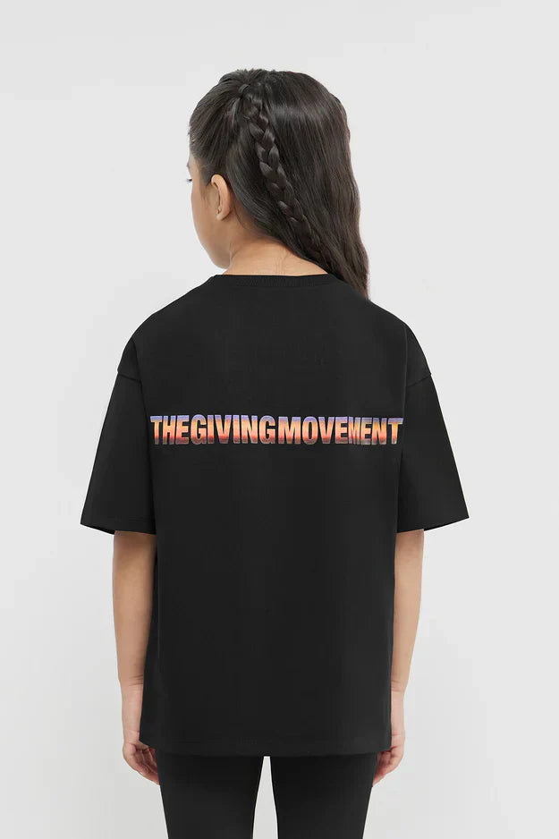 Unisex Kids - Oversized Sticker Print T-Shirt