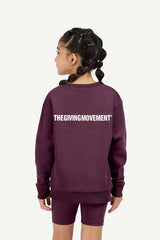 Kids Oversized Sweatshirt - Girls/ Fig