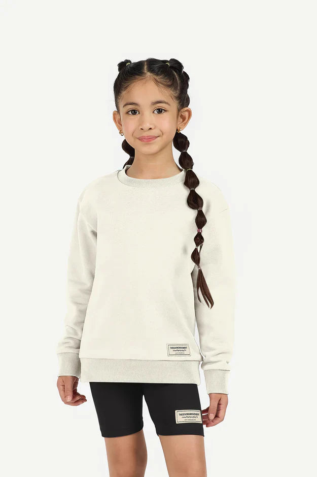 Kids Oversized Sweatshirt - Girls/ Ivory