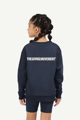 Kids Oversized Sweatshirt - Girls/ Navy Blue