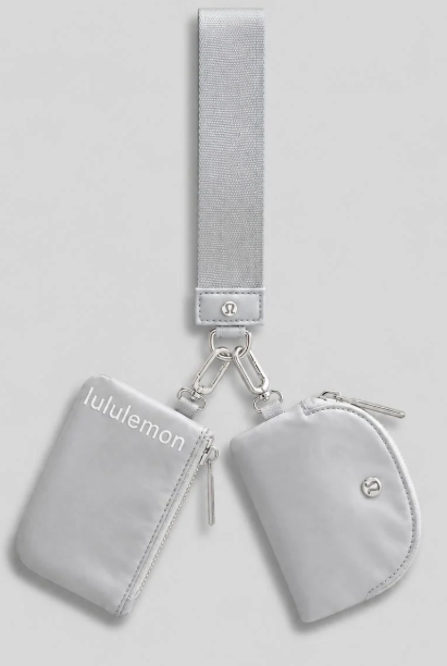 lululemon Dual Pouch Wristlet - Sand Duo Charm - Silver