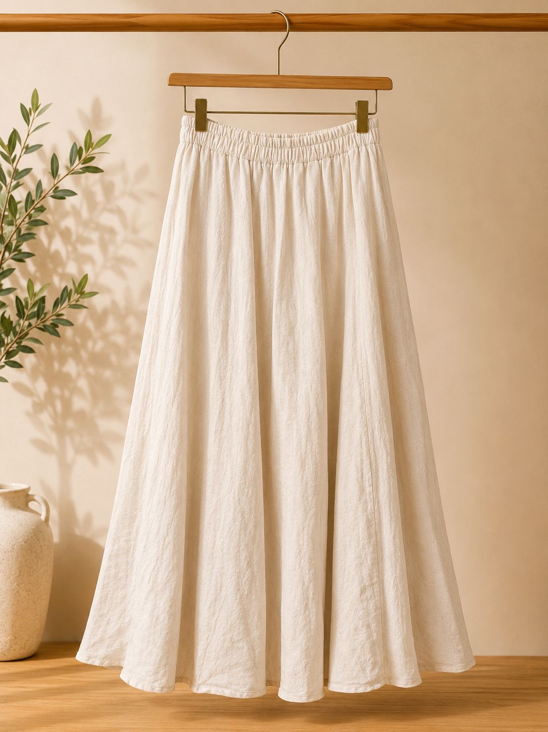 linen skirt.