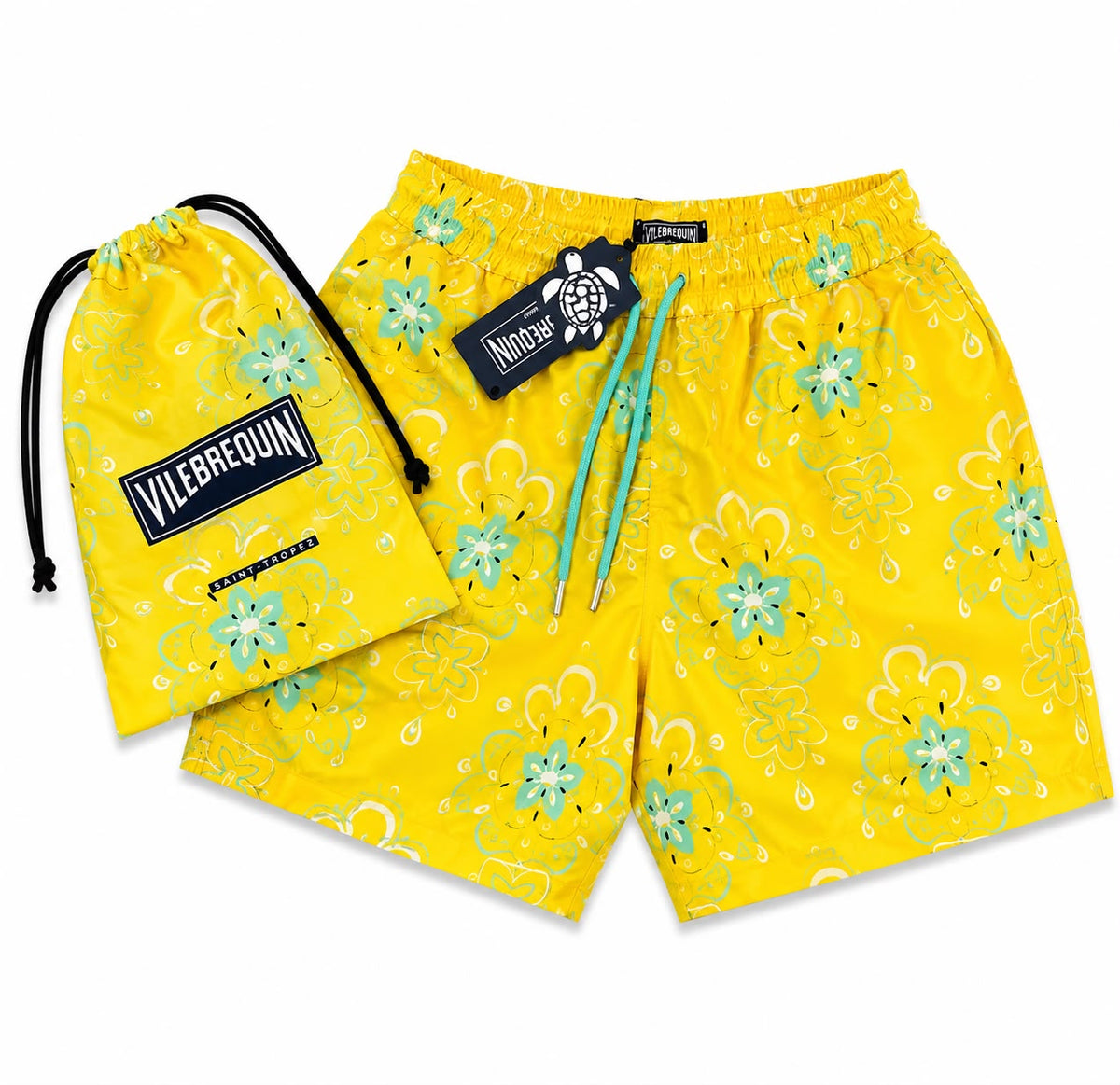 Vilebrequin Cobalt Turtle Swim Shorts - Yellow