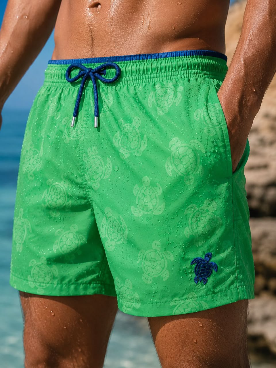 Bicolor Men Swim Water Reactive - Apple Green