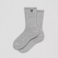 Unisex Daily Essential Crew Socks- Gray