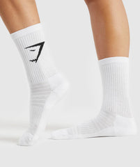 Unisex Gymshark Crew Socks- White