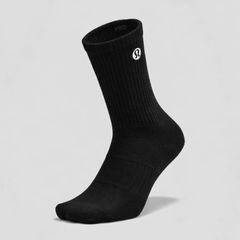 Unisex Daily Essential Crew Socks- Black